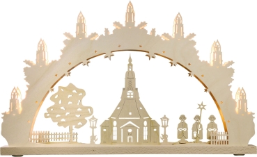 Weigla LED Schwibbogen 7 flammig - Seiffener Kirche